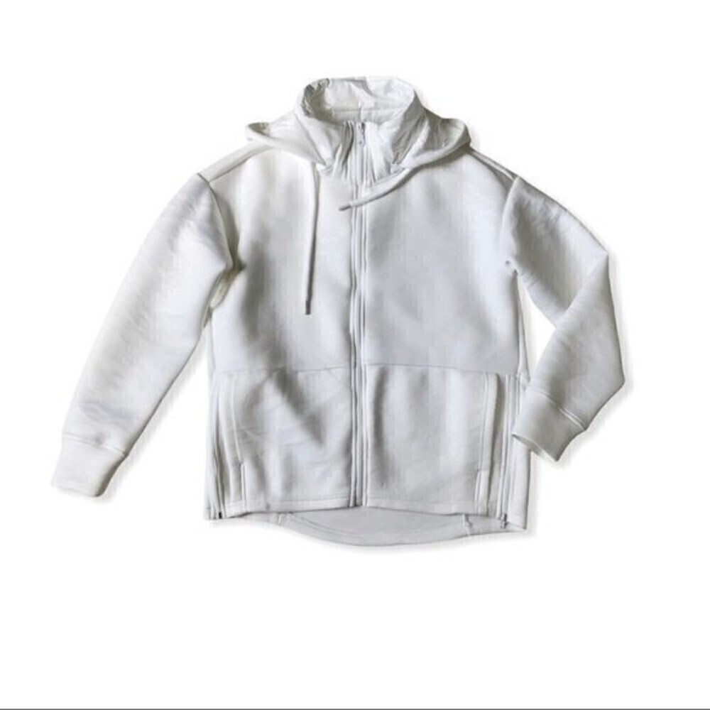 Fabletics White Zebra Neoprene Jacket Removable H… - image 4